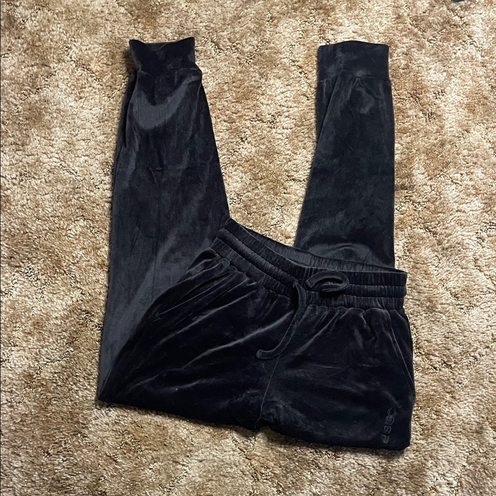 Spyder High Rise Black Velour Joggers Size Small